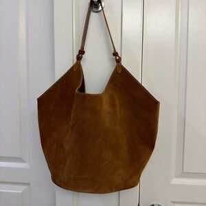 Brown Suede Tote Bag